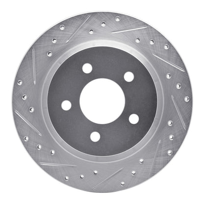 R1 Concepts R1 07-23 Lexus LS460 Front Left Drilled & Slotted Silver Brake Rotor