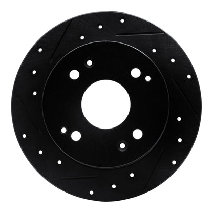 R1 Concepts R1 92-97 Acura CL Rear Left Drilled & Slotted Black Brake Rotor