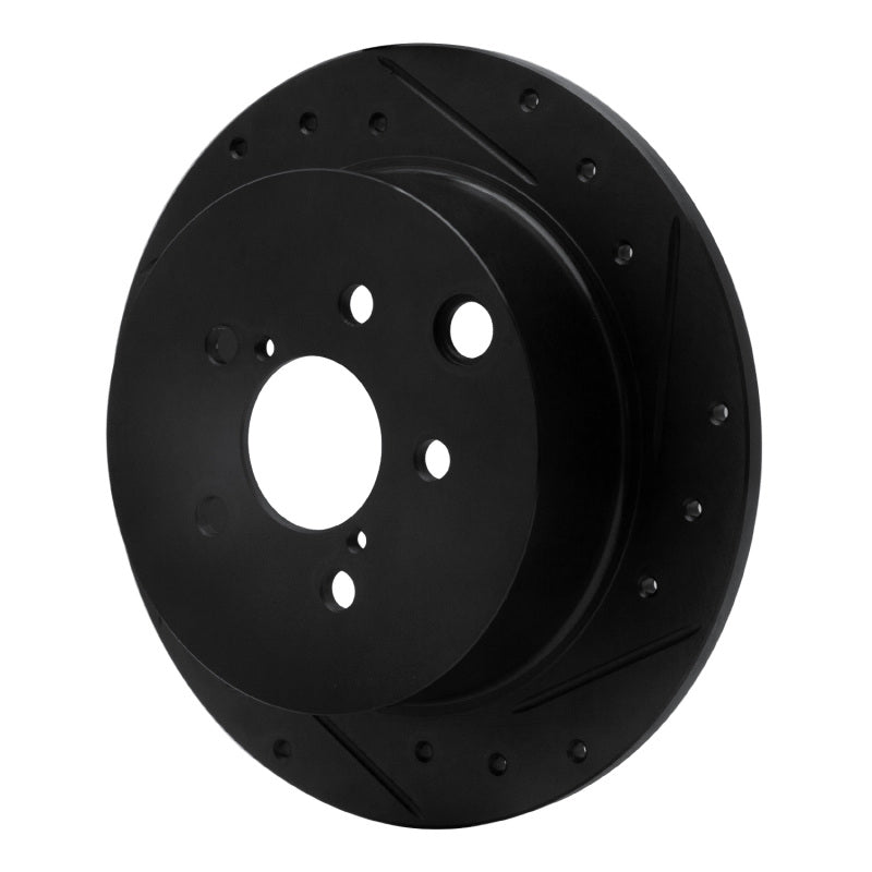 R1 Concepts R1 12-23 Subaru XV Crosstrek Rear Right Drilled & Slotted Black Brake Rotor