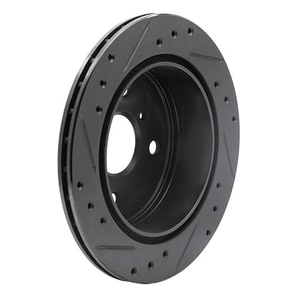 R1 Concepts R1 84-88 Toyota Cressida Rear Right Drilled & Slotted Black Brake Rotor