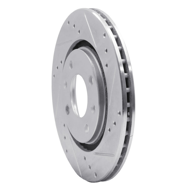 R1 Concepts R1 89-91 Peugeot 405 Front Right Drilled & Slotted Silver Brake Rotor