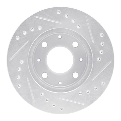 R1 Concepts R1 82-83 Honda Accord Sedan Front Left Drilled & Slotted Silver Brake Rotor