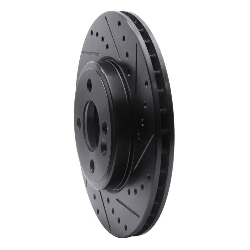 R1 Concepts R1 07-15 Mini Cooper (Excl Clubman) Front Right Drilled & Slotted Black Brake Rotor
