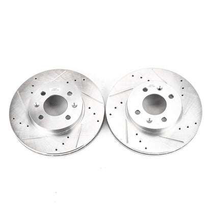 PowerStop Power Stop 06-11 Hyundai Accent Front Evolution Drilled & Slotted Rotors - Pair