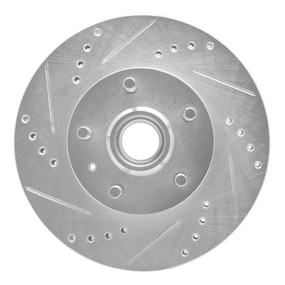 R1 Concepts R1 82-87 Volvo 740 Front Left Drilled & Slotted Silver Brake Rotor