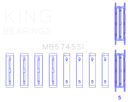 King Engine Bearings Subaru FA/FB (Size .025 Oversized) Main Bearing Set