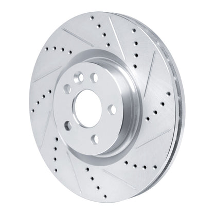R1 Concepts R1 15-19 Jaguar E-Pace Front Right Drilled & Slotted Silver Brake Rotor