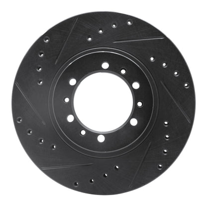 R1 Concepts R1 90-04 Mitsubishi Montero Sport (USA/Canada) Front Left Drilled & Slotted Black Brake Rotor