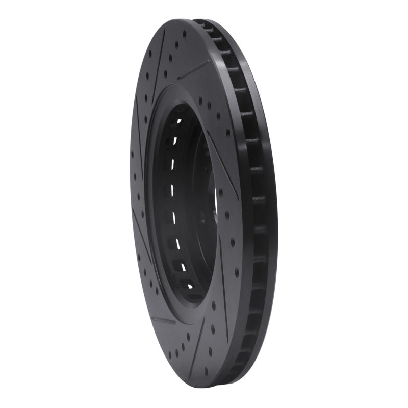 R1 Concepts R1 14-20 Acura MDX Front Right Drilled & Slotted Black Brake Rotor