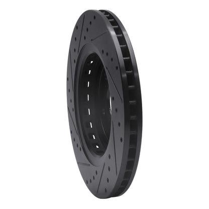 R1 Concepts R1 14-20 Acura MDX Front Right Drilled & Slotted Black Brake Rotor