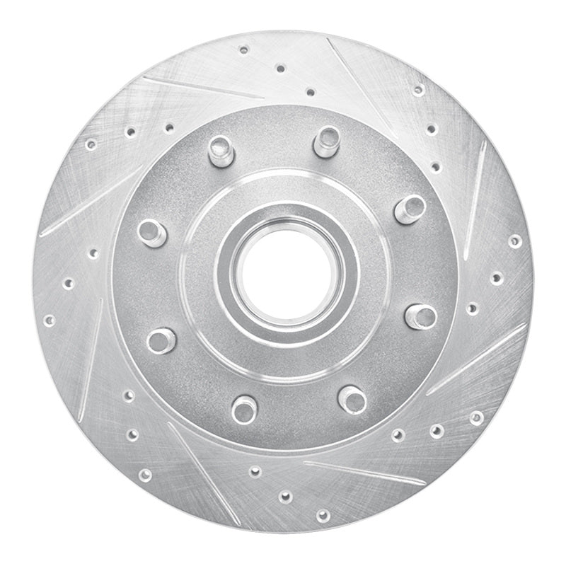 R1 Concepts R1 95-07 Ford E-250 Econoline Front Right Drilled & Slotted Silver Brake Rotor