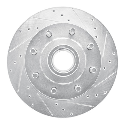 R1 Concepts R1 95-07 Ford E-250 Econoline Front Right Drilled & Slotted Silver Brake Rotor