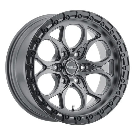 Weld 17x9 Ledge 6 6x139.7 ET00 BS 5.00 Satin GUN / Satin BLK Ring 106.1
