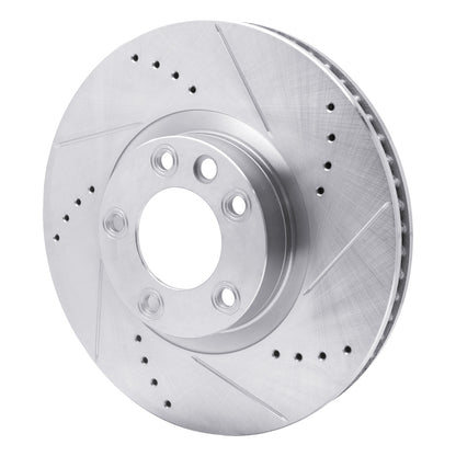 R1 Concepts R1 11-18 Porsche CAYENNE Left Front Drilled & Slotted Silver Brake Rotor