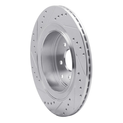 R1 Concepts R1 09-24 Infiniti Q70 Rear Right Drilled & Slotted Silver Brake Rotor