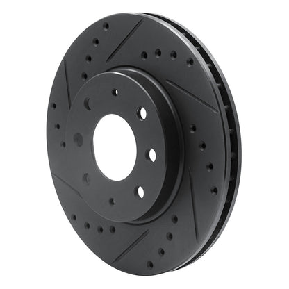 R1 Concepts R1 90-93 Mitsubishi Galant Front Left Drilled & Slotted Black Brake Rotor