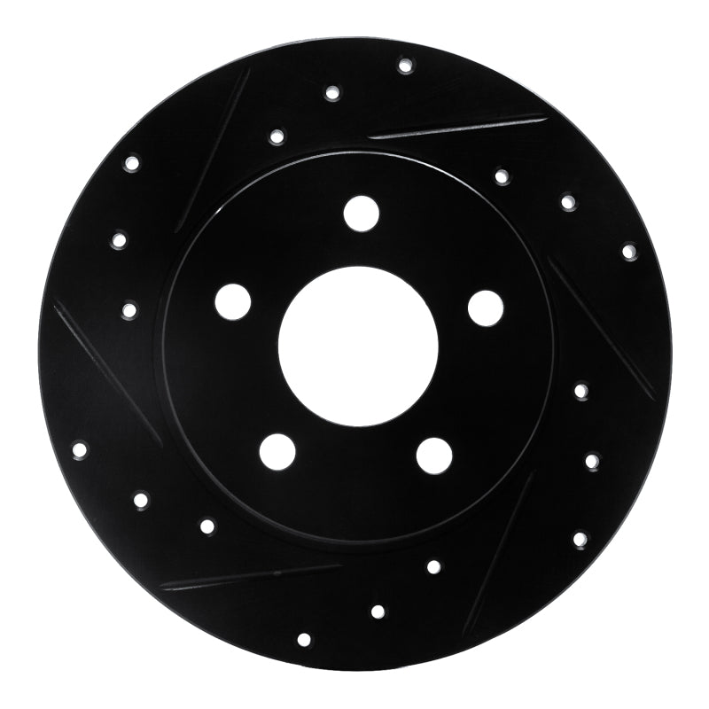 R1 Concepts R1 04-12 Chevrolet Malibu Rear Left Drilled & Slotted Black Brake Rotor