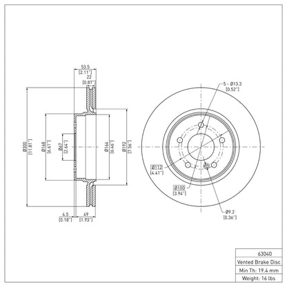 DFC 98-09 Chrysler Crossfire Rear Brake Rotor