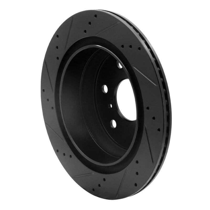 R1 Concepts R1 07-20 Cadillac Escalade Rear Right Drilled & Slotted Black Brake Rotor