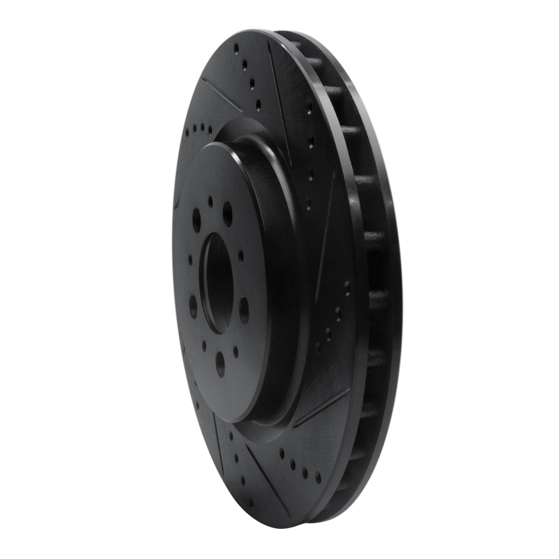 R1 Concepts R1 04-07 Volvo V70 Rear Right Drilled & Slotted Black Brake Rotor