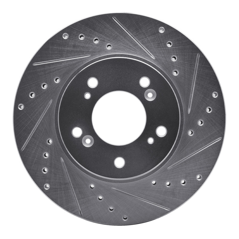 R1 Concepts R1 91-01 Acura Integra Front Right Drilled & Slotted Silver Brake Rotor