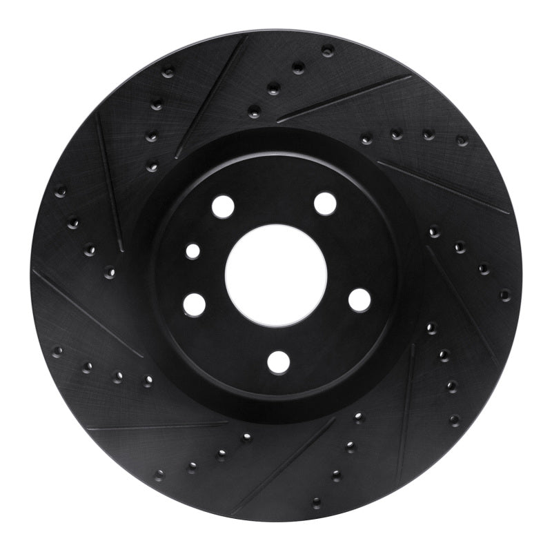 R1 Concepts R1 13-20 Ford Fusion Front Left Drilled & Slotted Black Brake Rotor