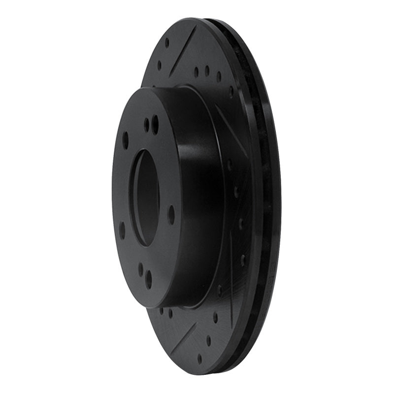 R1 Concepts R1 94-96 Nissan 240SX Front Left Drilled & Slotted Black Brake Rotor