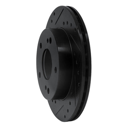 R1 Concepts R1 94-96 Nissan 240SX Front Left Drilled & Slotted Black Brake Rotor