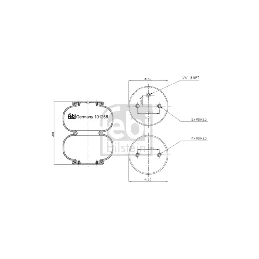 Febi Bilstein 101268 Boot, Air Suspension