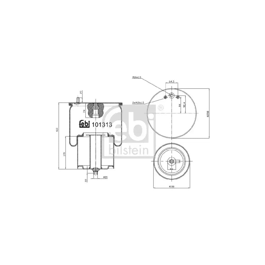Febi Bilstein 101313 Boot, Air Suspension