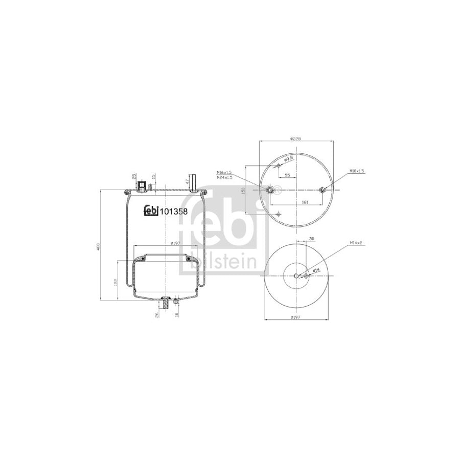 Febi Bilstein 101358 Boot, Air Suspension