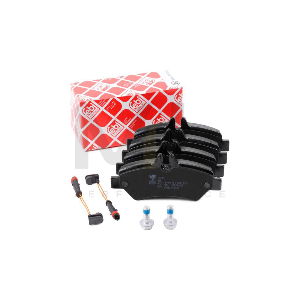 Febi Bilstein 16708 Brake Pad Set Suitable For Mercedes Benz Sprinter Rear Axle, Incl. Wear Warning Contact, With Attachment Material
