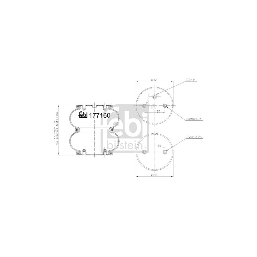 Febi Bilstein 177160 Boot, Air Suspension for Citroen C3 II (Sc)