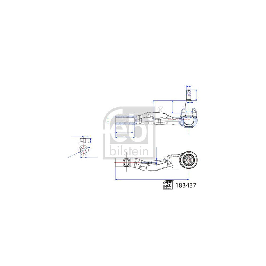Febi Bilstein 183437 Track Rod End for Porsche Panamera