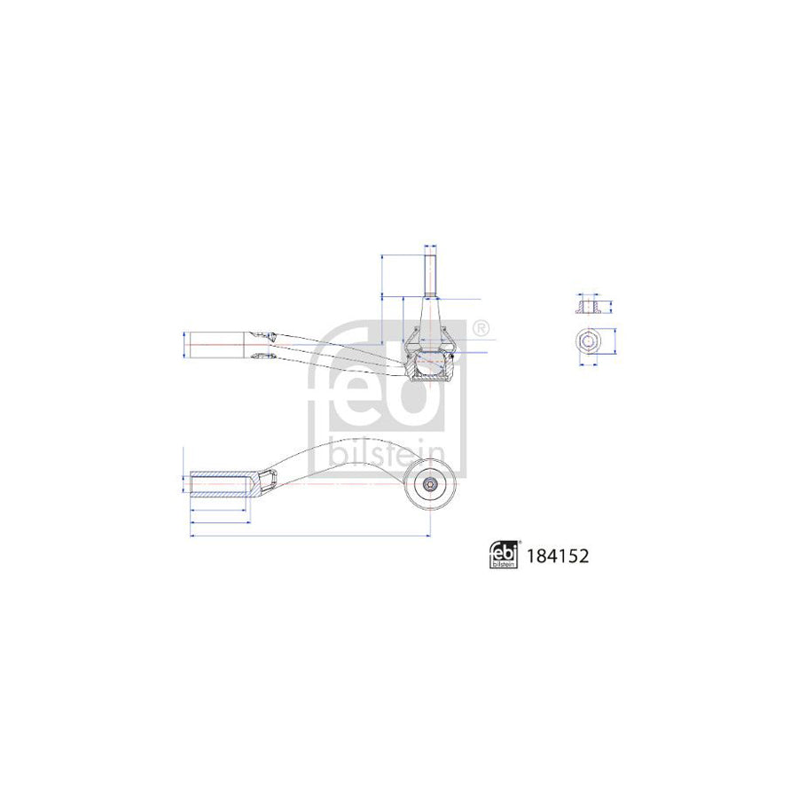 Febi Bilstein 184152 Track Rod End for Volvo Xc40 (536)