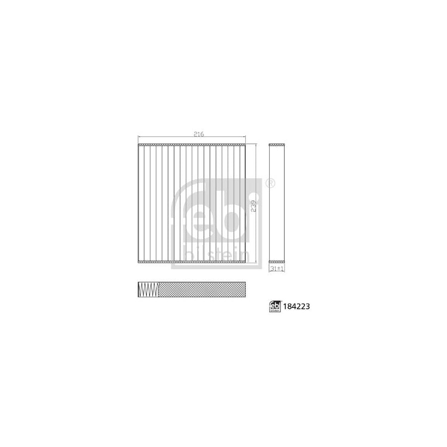 Febi Bilstein 184223 Pollen Filter for BMW 2 Active Tourer (U06)