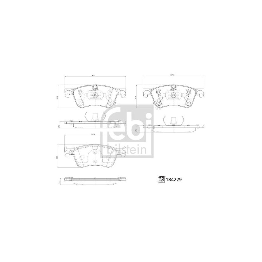 Febi Bilstein 184229 Brake Pad Set for Nissan Qashqai III (J12)