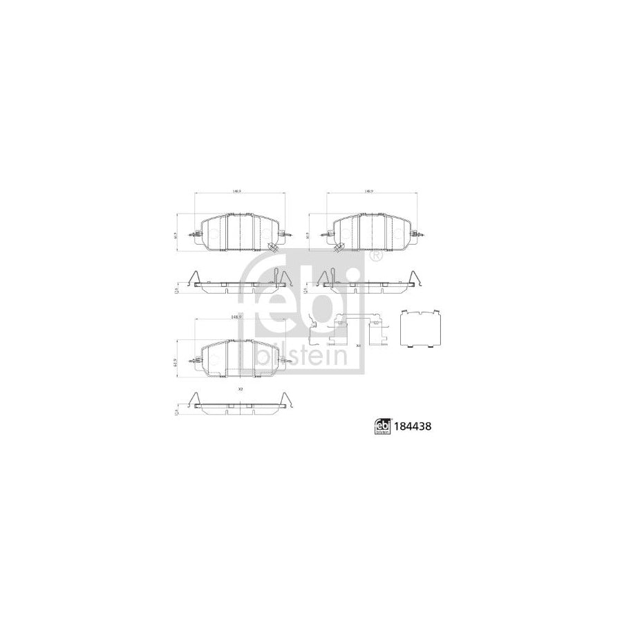 Febi Bilstein 184438 Brake Pad Set