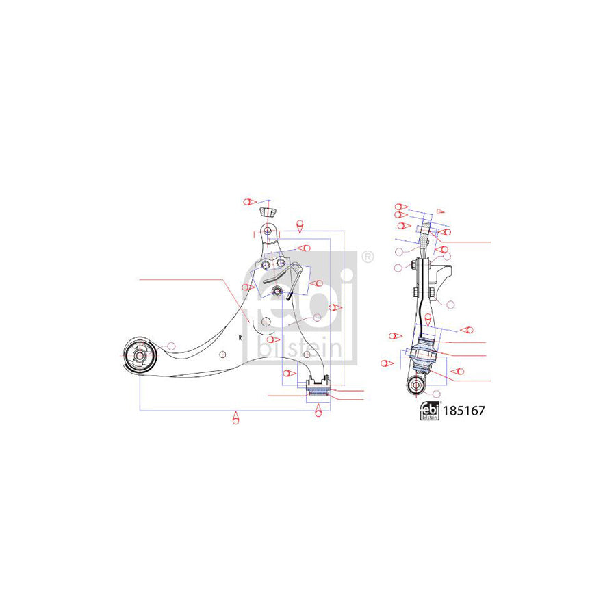 Febi Bilstein 185167 Suspension Arm for KIA Carens III (Un)