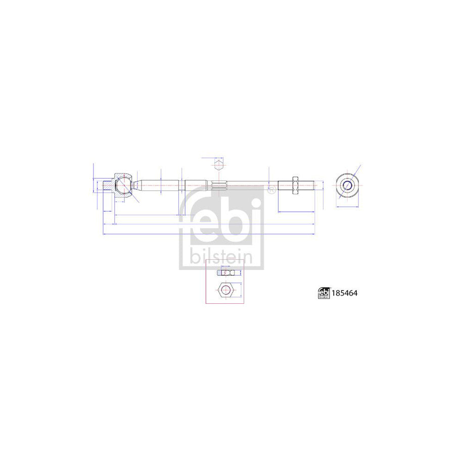 Febi Bilstein 185464 Inner Tie Rod for Ford Ecosport Mk2