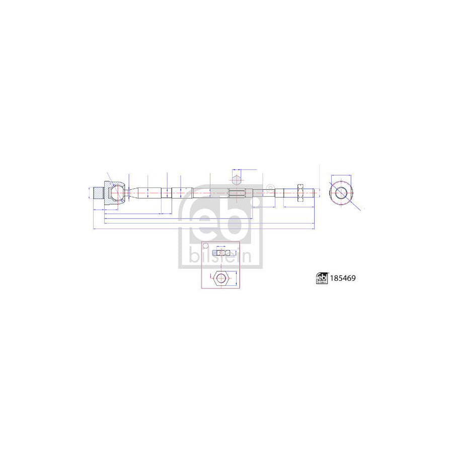 Febi Bilstein 185469 Inner Tie Rod for Suzuki Swift V (Az)