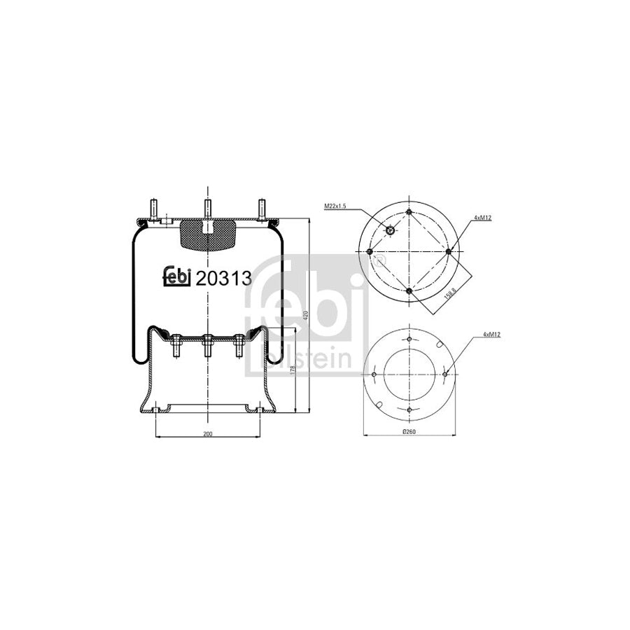Febi Bilstein 20313 Boot, Air Suspension