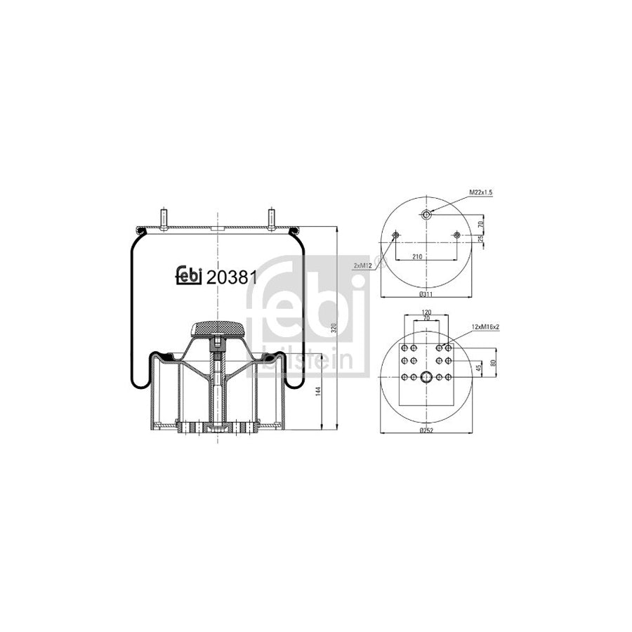 Febi Bilstein 20381 Boot, Air Suspension