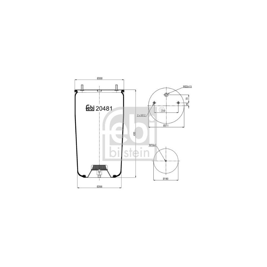 Febi Bilstein 20481 Boot, Air Suspension
