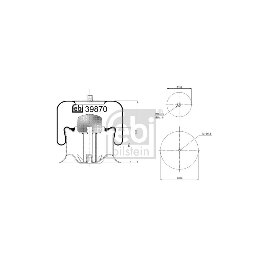 Febi Bilstein 39870 Boot, Air Suspension