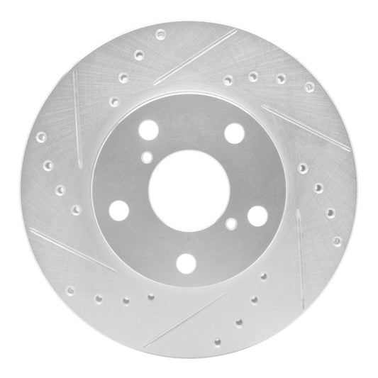 R1 Concepts R1 92-98 Lexus SC300 Front Left Drilled & Slotted Silver Brake Rotor
