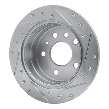 R1 Concepts R1 94-96 Saab 900 Rear Left Drilled & Slotted Silver Brake Rotor