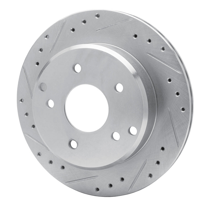 R1 Concepts R1 84-87 Chevrolet Corvette Rear Left Drilled & Slotted Silver Brake Rotor
