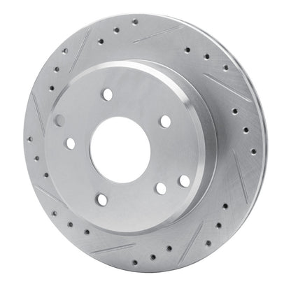 R1 Concepts R1 84-87 Chevrolet Corvette Rear Left Drilled & Slotted Silver Brake Rotor