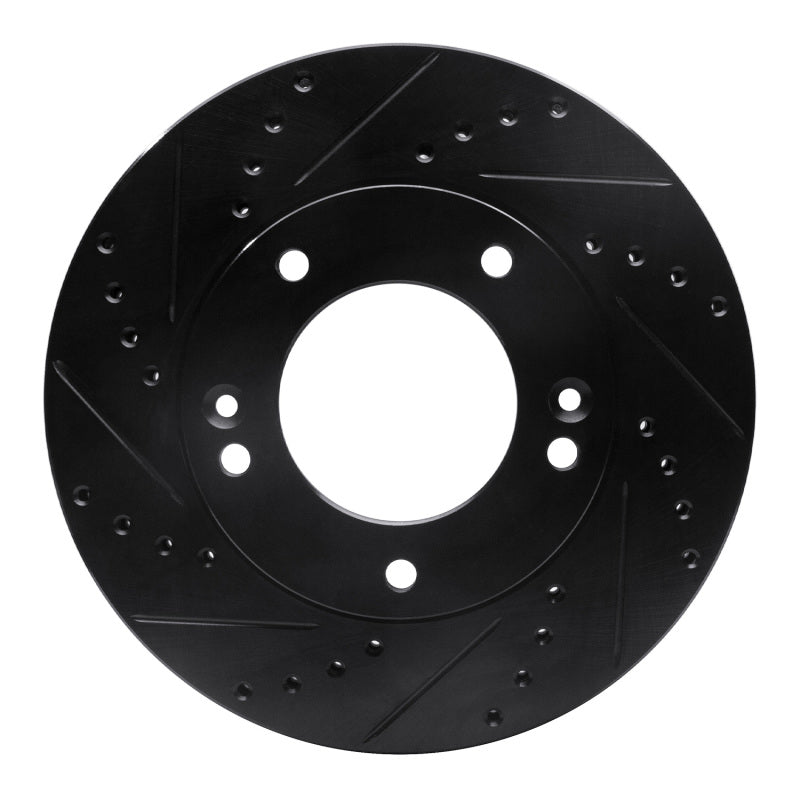 R1 Concepts R1 03-06 Kia Sorento Front Left Drilled & Slotted Black Brake Rotor